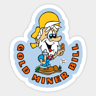 Cute Gold miner Bill gold Rush gang Oronoco, Minnesota original art fritts Cartoons 2023 Sticker